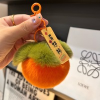 Boneka Buah Kesemek, Gantungan Kunci Boneka Kesemek, Gantungan Kunci Kesemek Lembut Custom, Dekorasi Hadiah