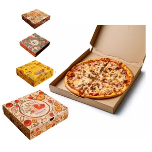 OEM Custom Pizza Box Großhandel individuell bedruckt 16 9 Zoll 40x40 33 29cm weiß benutzer definierte Logo Pizza karton Pizza Box