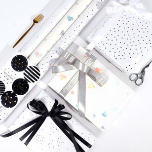 High Quality Wholesale 80g Birthday Hot Stamping ArtPaper <b>Tissue</b> 43*300cm Gift Luxury Custom Packaging <b>Wrapping</b> <b>Paper</b> Roll - Product Image 4