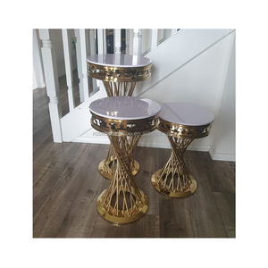 Set kustom baru 3 buah Harga Murah pernikahan tiang alas putih logam bundar silinder dudukan kue untuk dekorasi pesta ulang tahun - Product Image 6