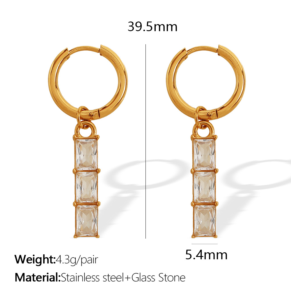 EH754 White Stone Gold Earrings
