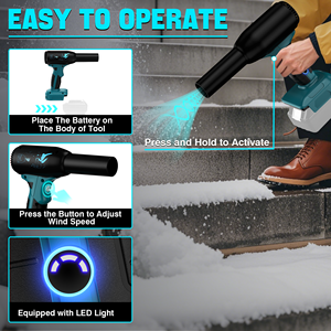 Pour <span class=keywords><strong>souffleur</strong></span> de feuilles sans fil <span class=keywords><strong>Makita</strong></span> <span class=keywords><strong>18V</strong></span> 90000 tr/min, 3 vitesses, flux d'air puissant léger 380W compatible avec les batteries Makit - Product Image 3