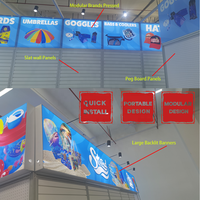 Boîte à lumière LED modulaire portable 20x20 en aluminium pour mur à lattes, bannière de marque de premier plan rétroéclairée pour stand de salon professionnel