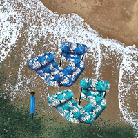 2X Pelampung Kolam Tiup PVC Kursi Pelampung Sandaran Rebah Dewasa Kursi Mengambang Nyaman Pesta Musim Panas Liburan Pantai 2