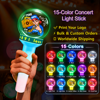 Bâton lumineux LED personnalisé avec logo, alimenté par piles AAA, en plastique, avec télécommande, pour les réunions de fans K-POP J-POP, les concerts, les fêtes de cheering