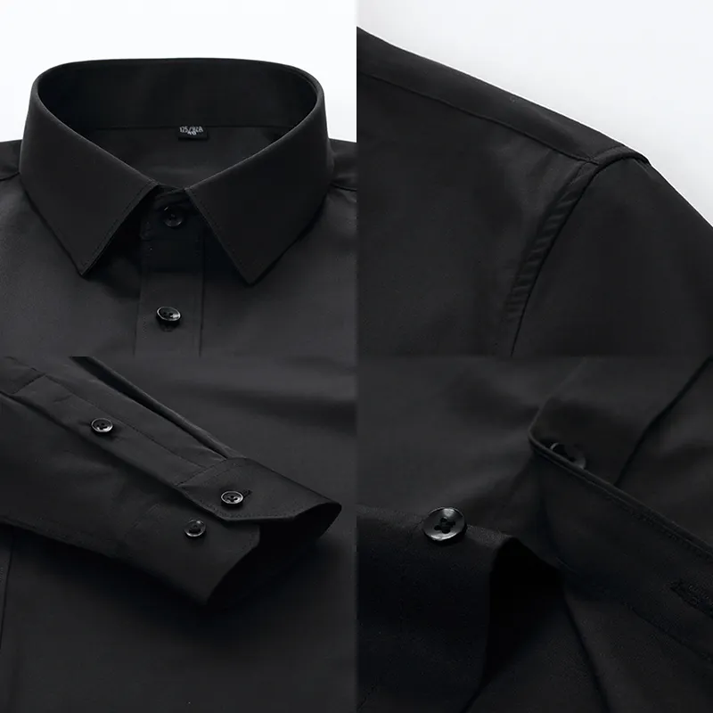 Camisa de vestir de negocios formal ajustada de alta calidad al por mayor camisas de algodón de manga larga de oficina de secado rápido para hombres musculosos