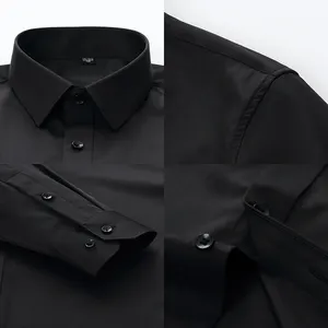 Wholesale High Quality Slim Fit Formal Business Dress Shirt Quick Drying Office Long Sleeve Cotton Shirts For Muscle Men