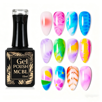 Gel Blooming OEM à Marque Privée, Gels UV LED Effet Marbre pour Ongles, Peinture à Ongles pour DIY, Couleurs Florales et Aquarelles pour Nail Art