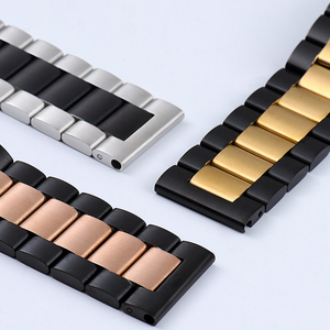 Sang trọng bạc kim loại biên giới cổ tay 20mm 22mm kim loại không gỉ ban nhạc thép dây đeo đồng hồ cho Samsung Galaxy Huawei hoạt động - Product Image 5