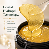 Nouveauté Masque hydrogel en or 24 carats pour les yeux Feuille de collagène à l'acide hyloronique organique 30 paires de masques pour le sommeil