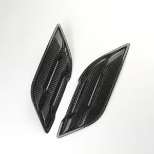 Splitter Bezel Fender Serat Karbon Penutup Ventilasi Udara Sisi Mobil 4X4 Aksesoris Eksterior untuk Ford F150 F-150 Pickup Raptor