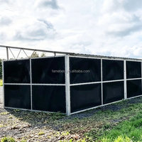 Abri modulaire portable pour chevaux, structure en acier galvanisé à chaud, panneaux en HDPE