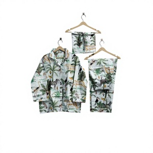 Ensemble de pyjama pour femmes à imprimé tigre, manches longues, longueur intégrale, vêtements de nuit doux en tissu, décontracté, été, taille élastique, col rabattu - Product Image 5
