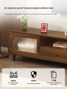 Mueble de TV Moderno de Madera Maciza y Juego de <span class=keywords><strong>Mesa</strong></span> de Centro <span class=keywords><strong>para</strong></span> Sala de Estar, Color Nogal, Muebles de TV Enviados, Soportes de TV, <span class=keywords><strong>Mesa</strong></span> de TV de MDF - Product Image 2