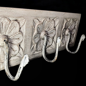 High Quality Trending Design Hand Carved <b>Wooden</b> Coat Hooks 3-tier Single <b>Hanger</b> with Wall <b>Hanger</b> Hooks for <b>Clothes</b> - Product Image 2