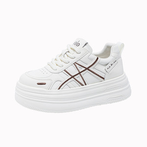 Baskets décontractées d'hiver pour femmes 2026, légères, à talon haut, à dents rondes, en toile respirante, blanc pastel - Product Image 2