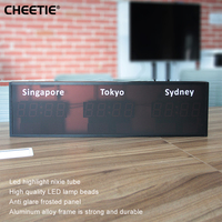 Reloj de Pared Programable con Zonas Horarias Mundiales, Reloj Digital con Nombre de Ciudad Personalizado para Oficinas de Logística Global