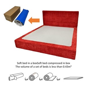 Set <span class=keywords><strong>Letto</strong></span> in Schiuma Comprimibile ad Alta Densità con Morbida Struttura, Testiera <span class=keywords><strong>a</strong></span> Parete con Velcro e Rivestimento Lavabile - Product Image 6