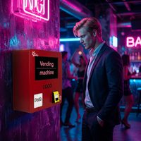 Mini máquina expendedora automática de 9 carriles con estantería en espiral y monitor publicitario táctil de 15.6 pulgadas para baños femeninos