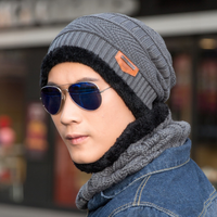 Ensemble bonnet et écharpe d'hiver en polaire épaisse et tricotée pour homme et femme, idéal pour le ski