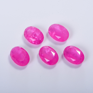 Perle di Gemme Sintetiche Taglio Ovale all'Ingrosso per Creazione di Gioielli Fai-da-Te, Rubino Sintetico - Product Image 5