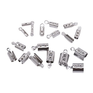 Stainless Steel Cord <b>Clips</b> Rectangle Shape For DIY Jewelry Making Accessories Necklace Bracelet Rope Buckle Plated Finish - Product Image 5