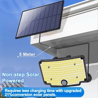 254 lampes solaires LED d'extérieur, éclairage de sécurité solaire pour jardin, projecteur à détecteur de mouvement, 3 modes, étanche, pour jardin, abri de jardin, cour