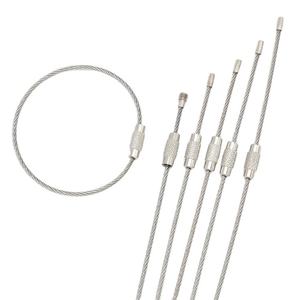 Llavero de alambre con cierre de rosca de acero inoxidable EWANG de 120 mm - Product Image 2