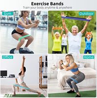 Juego de bandas de ejercicio elásticas de goma de látex Natural para entrenamiento en casa, Yoga, Pilates, rehabilitación, Fitness, fuerza, botín, entrenamiento de cadera