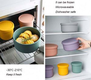 Silicone Lunch Bento Box for Students Leak Proof Food Storage Container Set Oven Microwave Freezer and Dishwasher Safe - Product Image 5