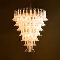 Lustre suspendu en verre courbé de style moderne, design Murano, en laiton, pour salon, hôtel, maison, villa, décoration