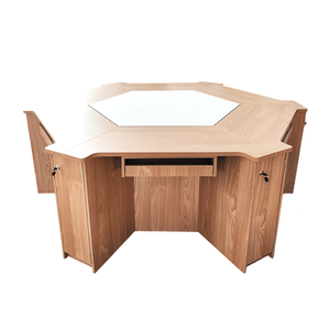 Mesa Hexagonal de estilo moderno Escritorio para varias personas con pantalla de visualización eléctrica ajustable en altura Escritorio de computadora para muebles escolares - Product Image 6