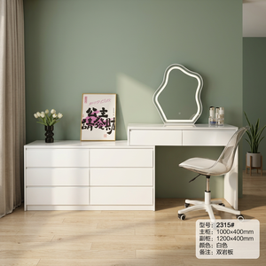 Modern <b>Makeup</b> Vanity <b>Table</b> <b>With</b> <b>Lighted</b> Mirror Storage Desk White Color For Bedroom Furniture - Product Image 4