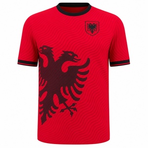 Costume d'Albanais Personnalisé, Uniforme de Football, Maillot de Football, T-shirt et Short avec Drapeau de l'Albanie pour Enfants - Product Image 2
