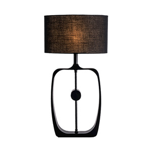 Lampada da Tavolo Moderna Minimalista Creativa in Metallo LED Dimmerabile per Soggiorno <span class=keywords><strong>Paralume</strong></span> in Tessuto Nero E27 - Product Image 6