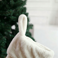 Décorations de Noël : Chaussette de Noël en peluche brodée de paillettes en forme de flocon de neige, chaussettes de Noël brodées, sac cadeau pour bonbons