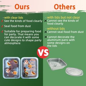 <span class=keywords><strong>Grand</strong></span> bol <span class=keywords><strong>jetable</strong></span> en <span class=keywords><strong>aluminium</strong></span> de 1100 ml de qualité alimentaire avec couvercle en <span class=keywords><strong>aluminium</strong></span> et récipients de cuisson en PP pour grillades et plats à réchaud - Product Image 4