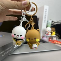 Vente en gros de nouveaux porte-clés Bubu et Dudu, porte-clés Lucu Osos, jouet en peluche luxueux et mignon, couple de pandas, porte-clés Bubu Dudu pour sacs