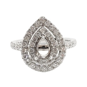 King O King Factory Nuevo diseño 18K Oro blanco sólido Diamante real Joyería fina Compromiso Semi Anillo de montaje para mujeres - Product Image 1