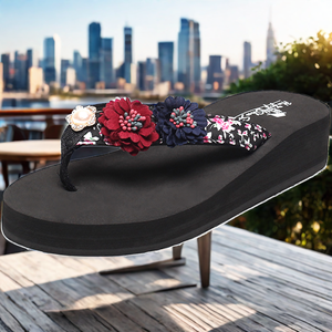 Suola EVA impermeabile stampata per uso interno esterno nuovo Design estate ciabatte <span class=keywords><strong>tacco</strong></span> alto in gomma ciabatte <span class=keywords><strong>infradito</strong></span> - Product Image 2