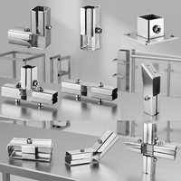 Raccord coudé carré à 3 voies en acier inoxydable zingué à 90 degrés, moulé, pour tubes de 40mm/30mm/25mm, connecteur de tuyauterie basse pression