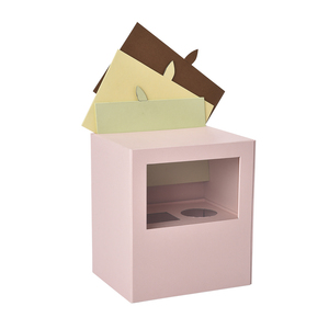 Custom Pink Drawer <b>Gift</b> <b>Box</b> With Clear Window Gold Logo Multi Layer Storage - Product Image 6