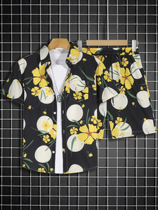 <span class=keywords><strong>Chemise</strong></span> à <span class=keywords><strong>fleurs</strong></span> hawaïennes décontractée <span class=keywords><strong>pour</strong></span> hommes <span class=keywords><strong>pour</strong></span> costume de plage d'été en popeline fine <span class=keywords><strong>pour</strong></span> les vacances en bord de mer et les voyages en couple - Product Image 6