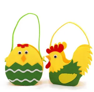 Felt Easter decoration felt tote candy gift Easter basket handmade for children