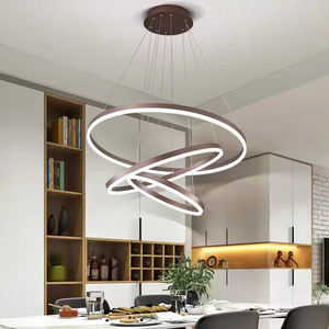 Nouvelle suspension design nordique en résine blanche avec anneau LED doré, grand lustre suspendu pour salon, chambre à coucher, <span class=keywords><strong>comptoir</strong></span> de cuisine, décoration - Product Image 6