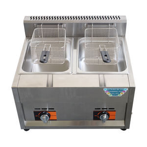 <span class=keywords><strong>Friteuse</strong></span> à <span class=keywords><strong>gaz</strong></span> à double cylindre en acier inoxydable 8L * 2 <span class=keywords><strong>Friteuse</strong></span> à <span class=keywords><strong>gaz</strong></span> d'<span class=keywords><strong>occasion</strong></span> Panier à friture pour restaurant à domicile à usage français - Product Image 2