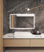 Miroir de courtoisie mural en aluminium rectangle moderne CE Smart 3D pour salle de bain maquillage/miroir décoratif