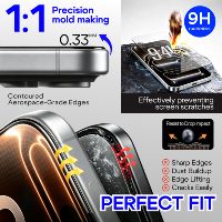 HEYBINGO Kit 3-en-1 Anti-Bulles, Verre HD 2 Étapes, Lentille AR Eagle, Coque Acrylique Anti-Jaunissement pour IP 18 Pro Max