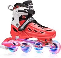 METROLLER Nouveau design de roulettes clignotantes Patins à roulettes d'extérieur réglables de haute qualité avec roues en PU 82A pour enfants et adultes