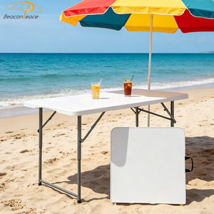 <span class=keywords><strong>Table</strong></span> <span class=keywords><strong>pliante</strong></span> rectangulaire portable moderne en plastique blanc pour le camping, les repas et les activités de plein air (vente en gros) - Product Image 5